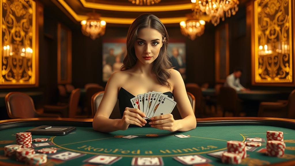 ประสบการณ์บาคาร่าสดสุดหรู ดีลเลอร์สาวสวยกำลังแจกไพ่บาคาร่า