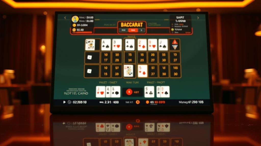 อินเทอร์เฟซเกมบาคาร่าที่ทันสมัย หน้าจอเกมบาคาร่าออนไลน์บนเว็บตรง