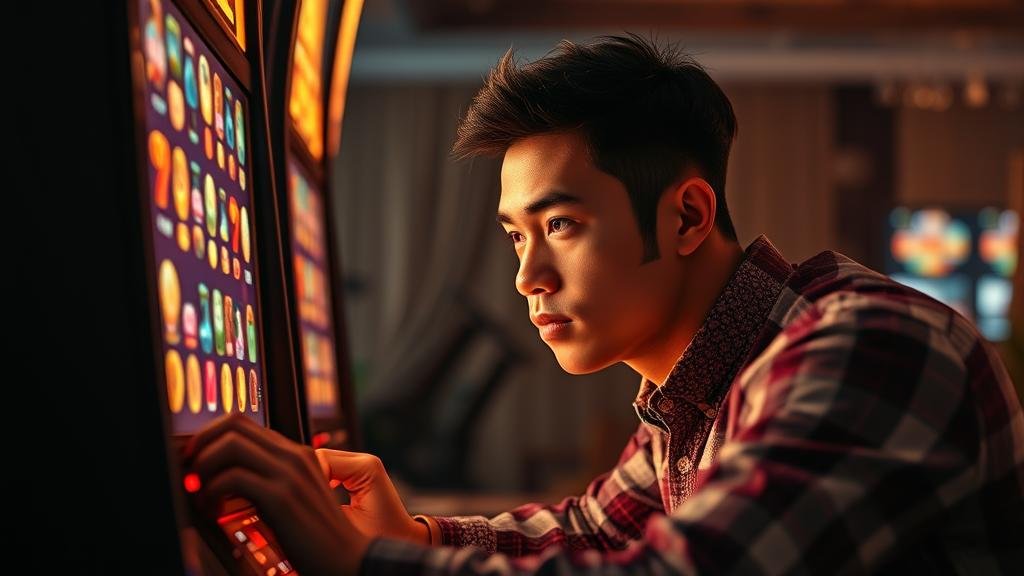การซื้อฟรีสปินในเกมสล็อตออนไลน์ หน้าจอโทรศัพท์มือถือแสดงเกมสล็อตพร้อมปุ่มซื้อฟรีสปิน