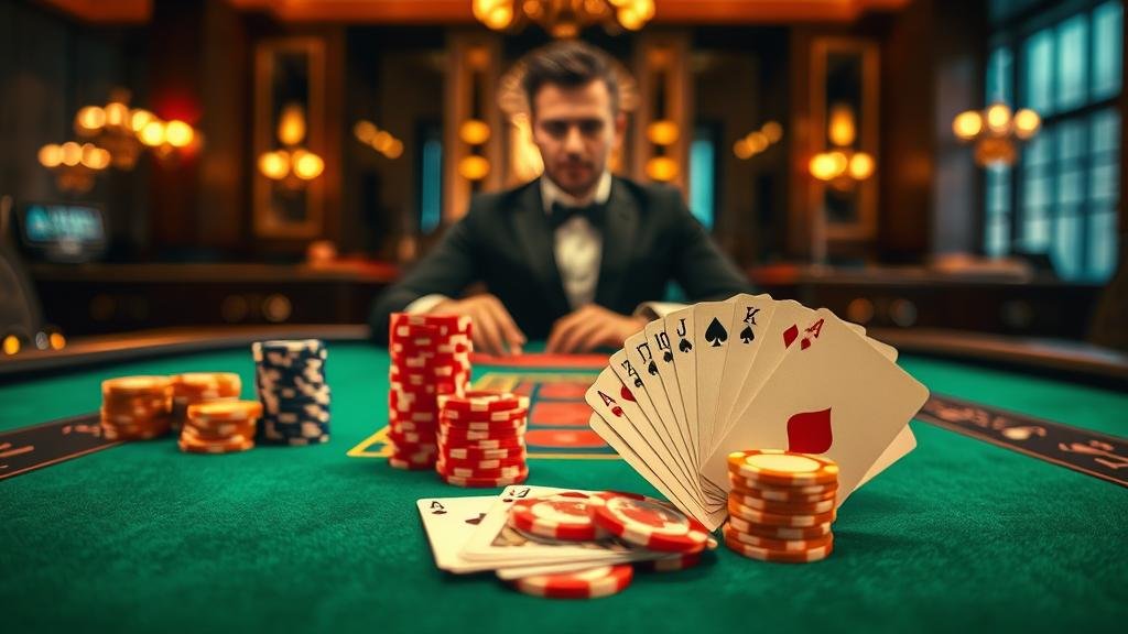 หน้าจอเกมบาคาร่าออนไลน์พร้อมดีลเลอร์สดและตัวเลือกเดิมพัน