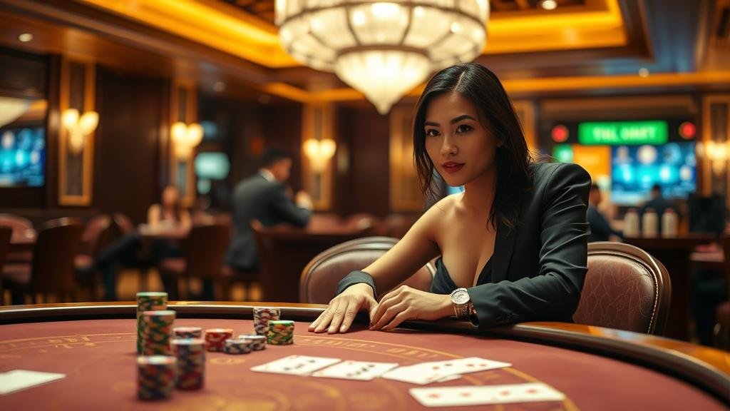 ภาพการเล่นบาคาร่าบนโต๊ะ