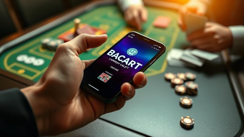 โต๊ะบาคาร่าพร้อมไพ่และชิป