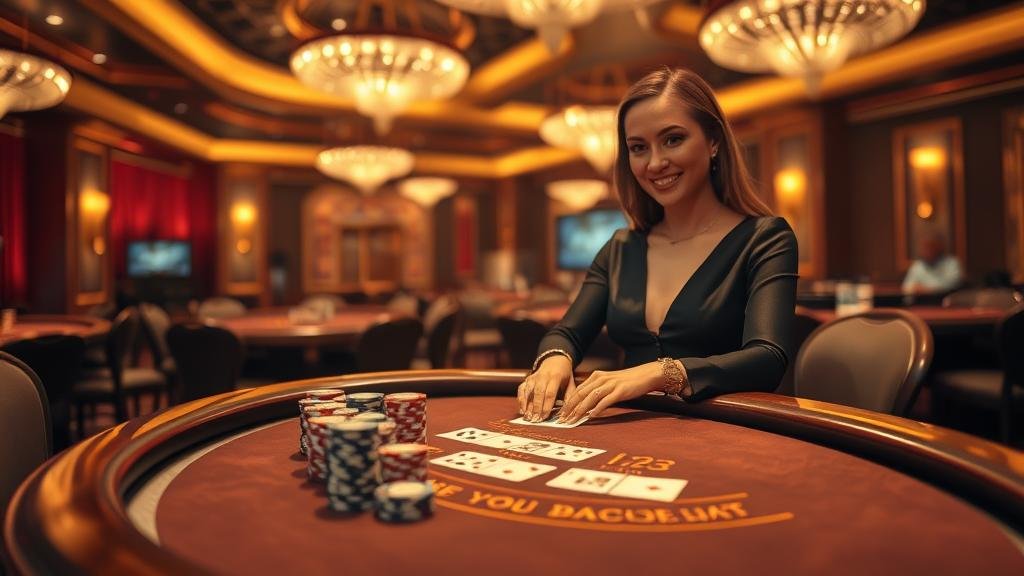 มือผู้เล่นกำลังพิจารณาไพ่บาคาร่า