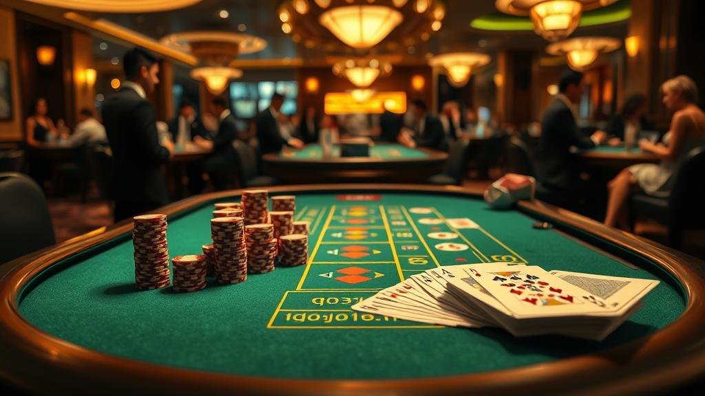 มือของผู้เล่นกำลังวางเดิมพันในเกมบาคาร่า