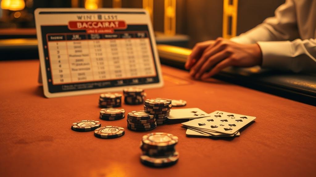 การวางเดิมพันในเกมบาคาร่า ตารางบาคาร่าพร้อมตัวเลือกเดิมพัน Player และ Banker