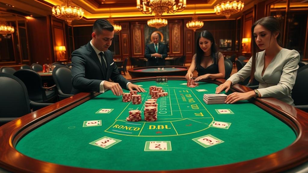 มือผู้เล่นกำลังพิจารณาไพ่บาคาร่า