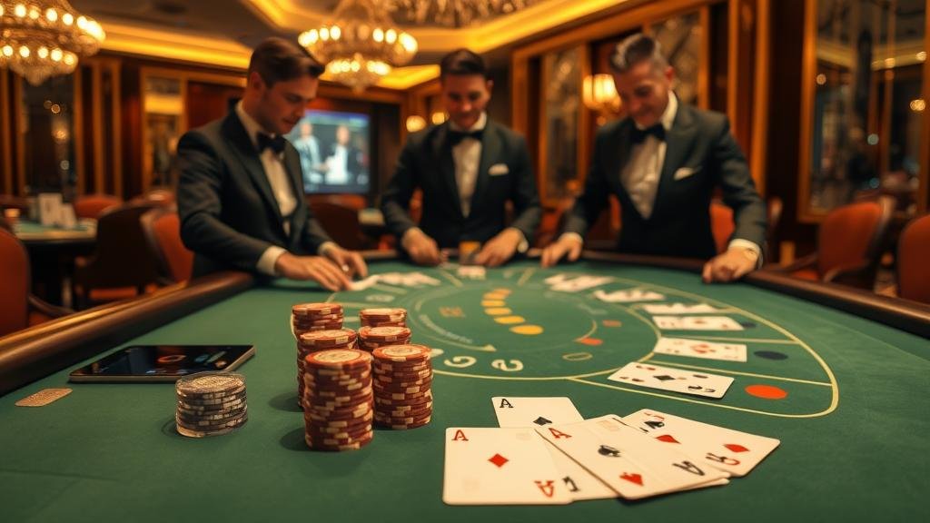 มือผู้เล่นกำลังดูไพ่บาคาร่า