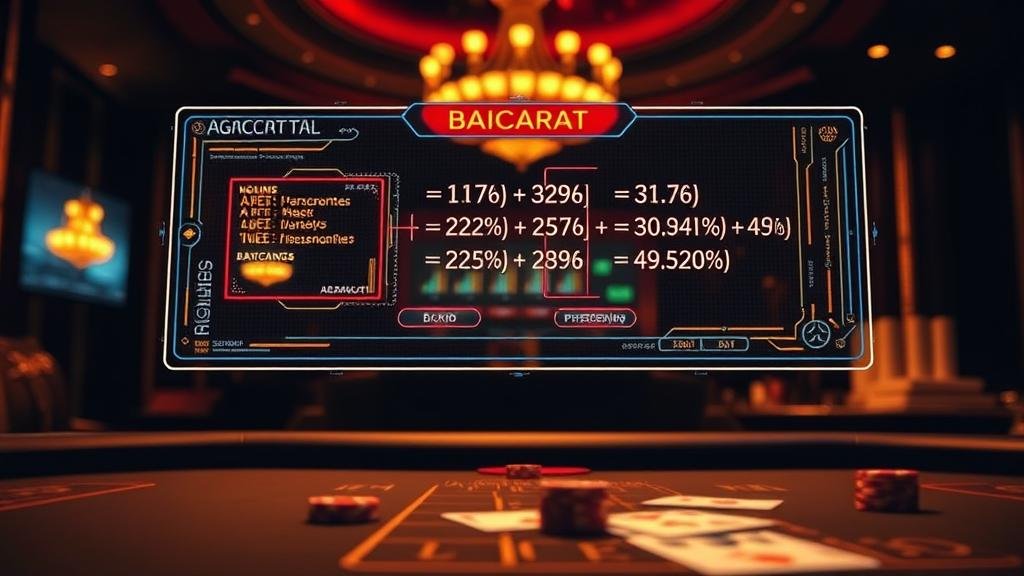 เทคโนโลยี AI กับการวิเคราะห์บาคาร่า หน้าจอแสดงผลสูตรบาคาร่า AI