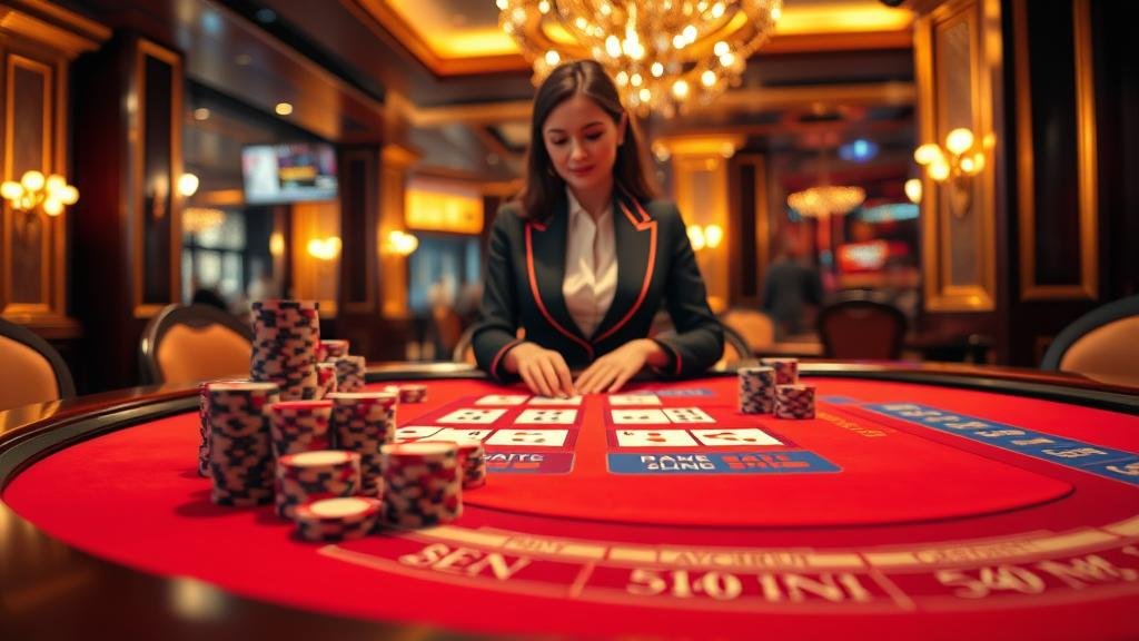 มือถือไพ่บาคาร่าพร้อมชิปเดิมพัน แสดงถึงกลยุทธ์การเล่น