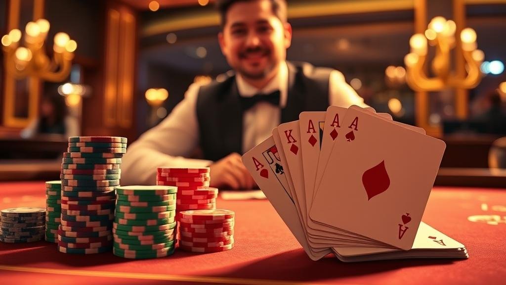 ตารางบาคาร่าพร้อมไพ่และชิปเดิมพัน