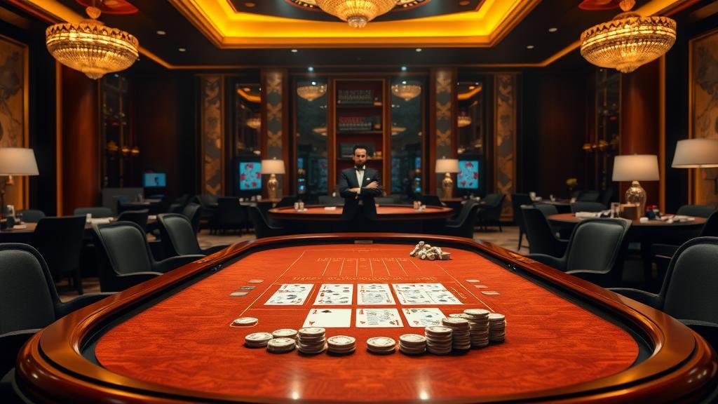 หน้าจอเกมบาคาร่า แสดงแต้มผู้เล่นและเจ้ามือ