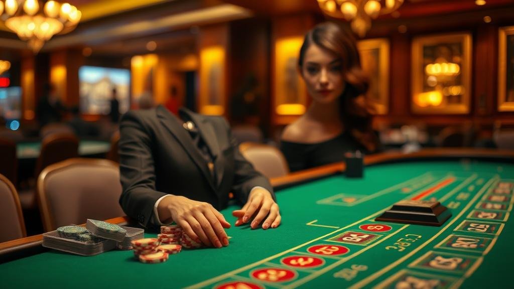 หน้าจอเกมบาคาร่าสดพร้อมตัวเลือกการเดิมพัน