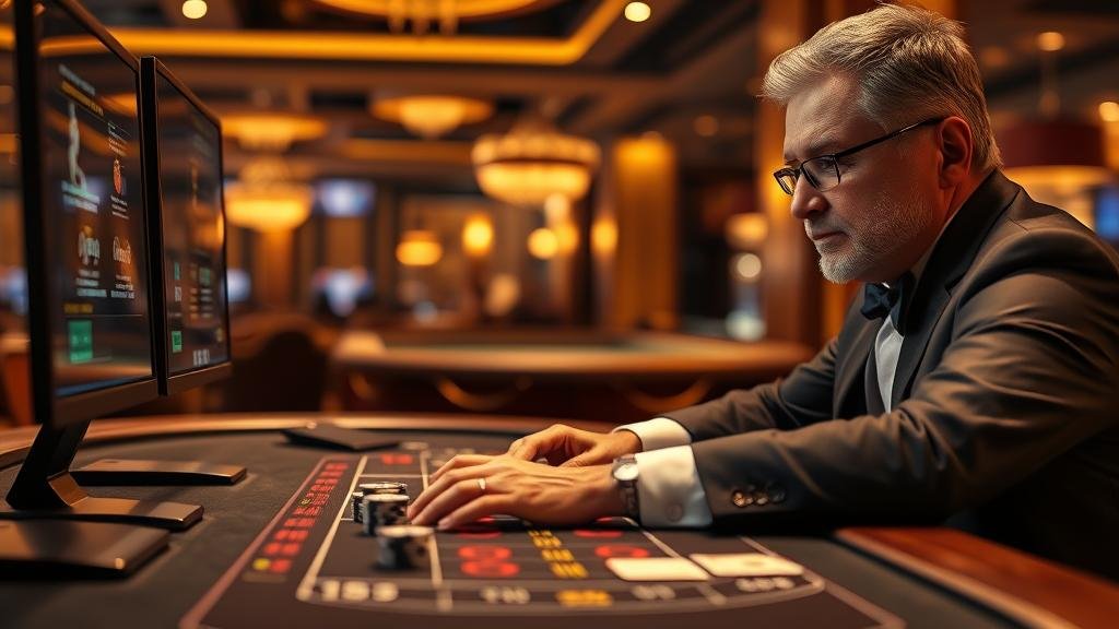 หน้าจอเกมบาคาร่าแสดงแต้มและชิปเดิมพัน