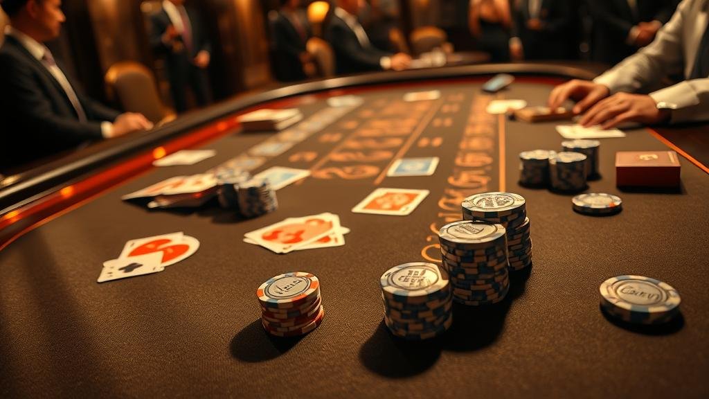 หน้าจอเกมบาคาร่าออนไลน์ แสดงสถิติและตัวเลือกเดิมพัน