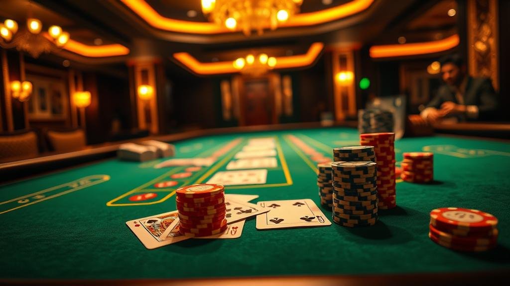 ภาพการเล่นบาคาร่าที่เน้นความลุ้นระทึก