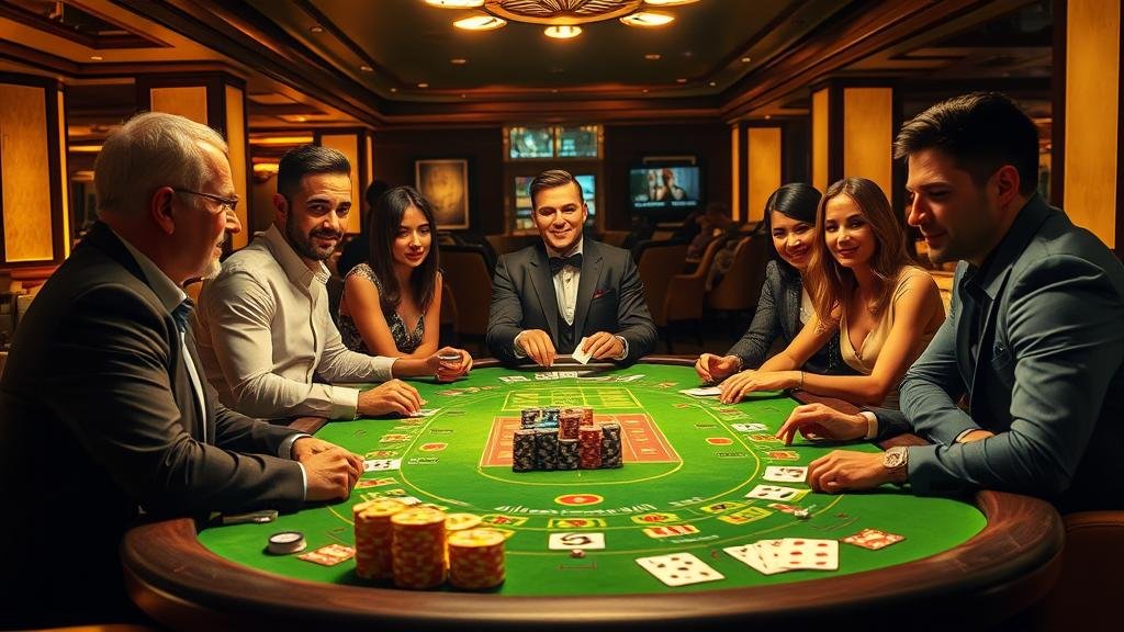 หน้าจอโทรศัพท์แสดงเกมบาคาร่าพร้อมแต้ม