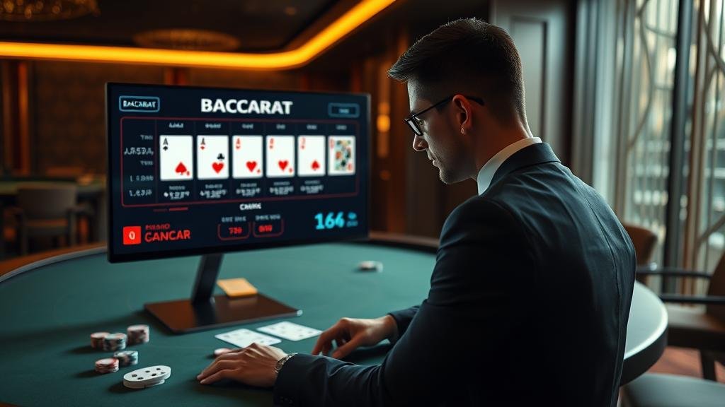 หน้าจอเกมบาคาร่าออนไลน์พร้อมตัวเลือกเดิมพัน