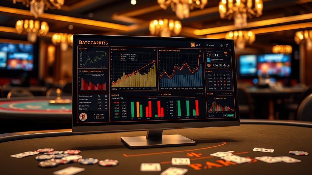 หน้าจอเกมบาคาร่าบนเว็บตรงพร้อมแสดงผลสูตร AI