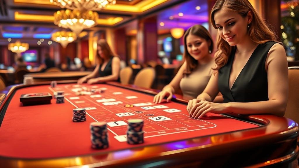 การวางเดิมพันบาคาร่าบนโต๊ะ