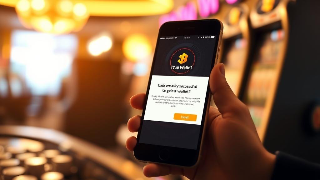 ผู้เล่นกำลังลุ้นรับรางวัลใหญ่จากเกมสล็อต True Wallet