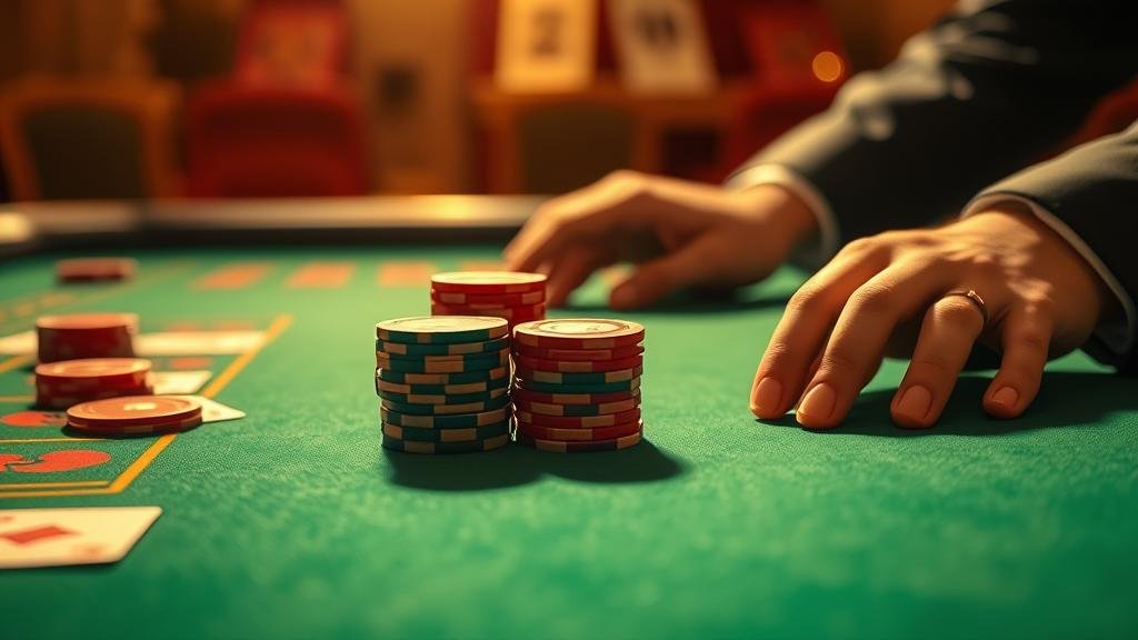 ดีลเลอร์สาวสวยกำลังแจกไพ่บาคาร่าสด