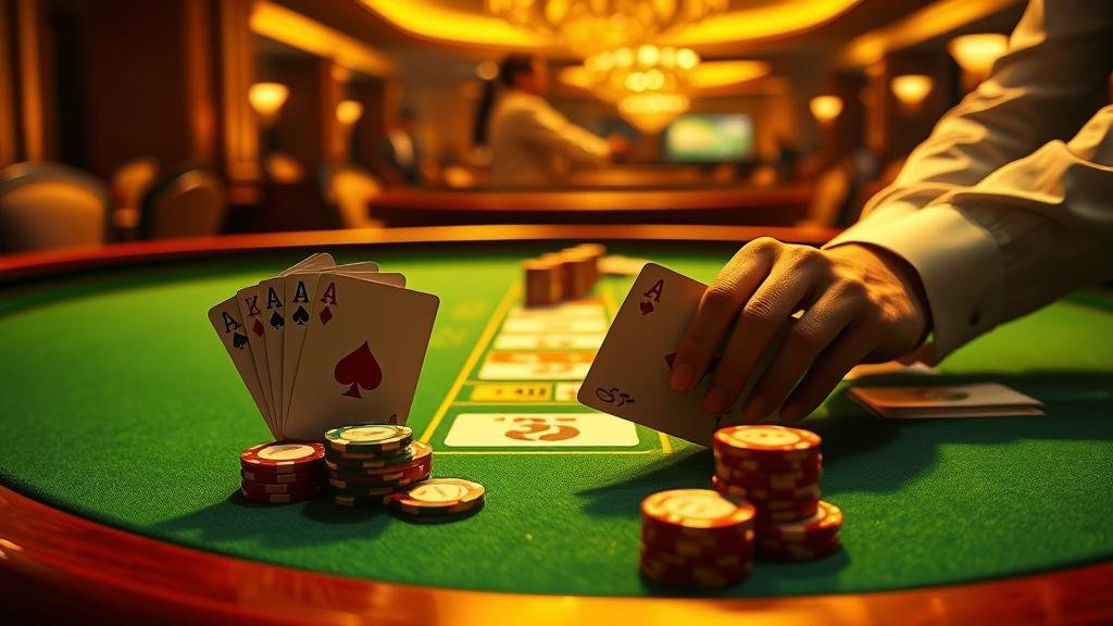 นักพนันกำลังเล่นบาคาร่าออนไลน์ด้วยสมาธิ