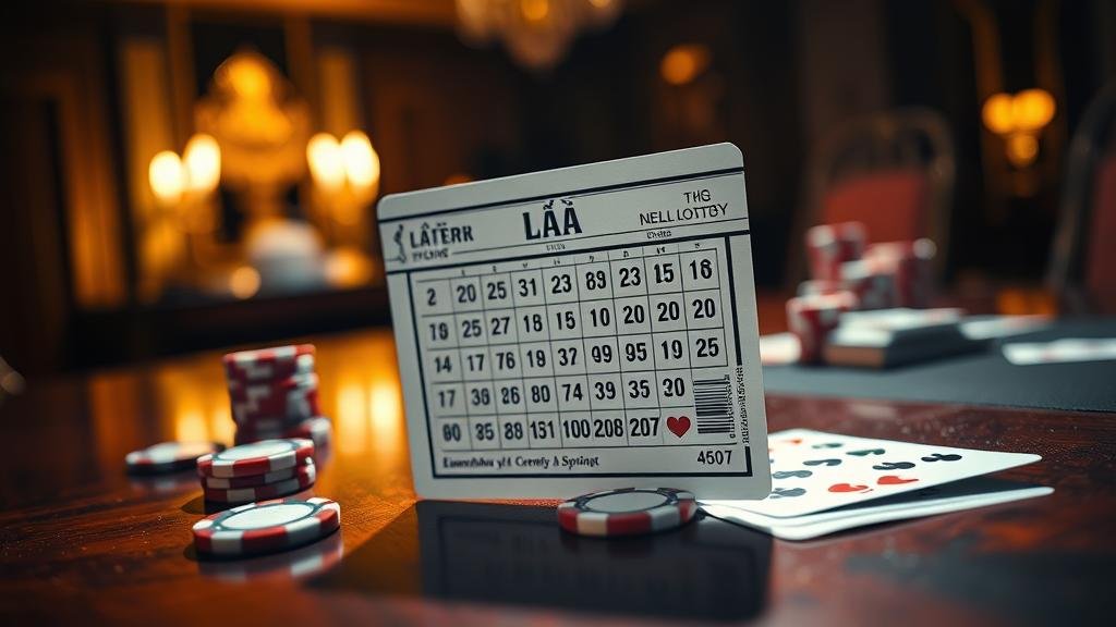 มือถือสลากหวยลาวที่ถูกรางวัล