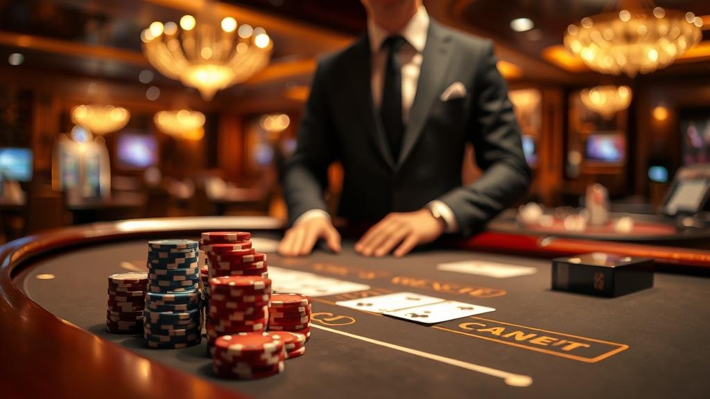 ดีลเลอร์สาวสวยในเกมบาคาร่าสด