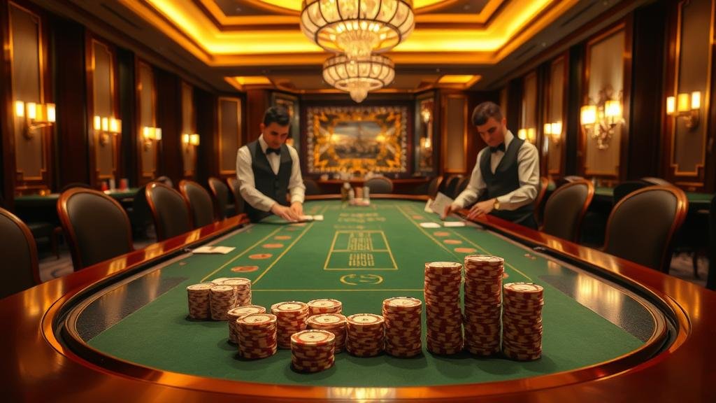 หน้าจอเกมบาคาร่าพร้อมสถิติและตัวเลือกการเดิมพัน