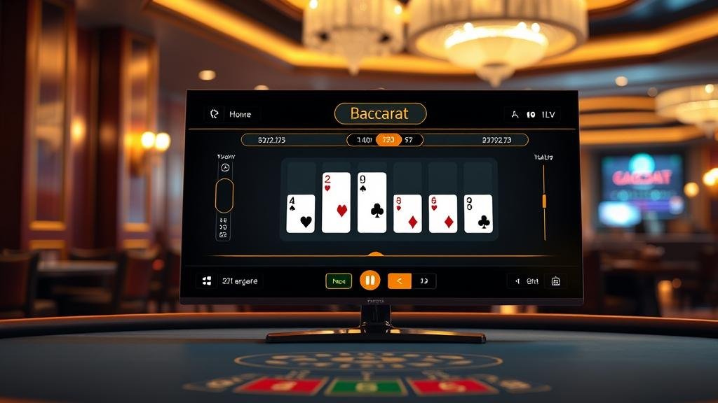 การแสดงผลเค้าไพ่บาคาร่าบนหน้าจอ