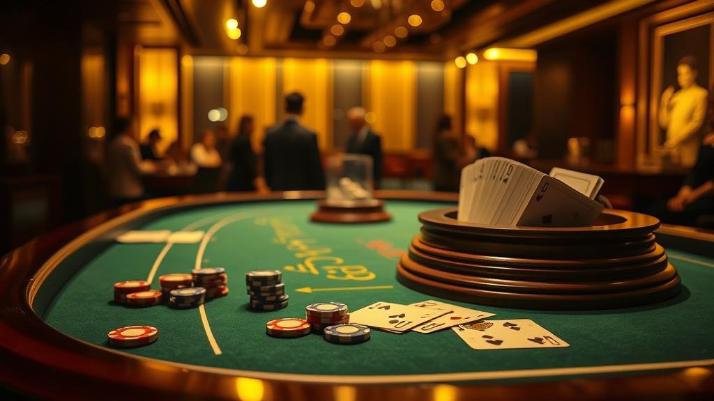 โต๊ะบาคาร่าสดพร้อมเค้าไพ่สลับคู่