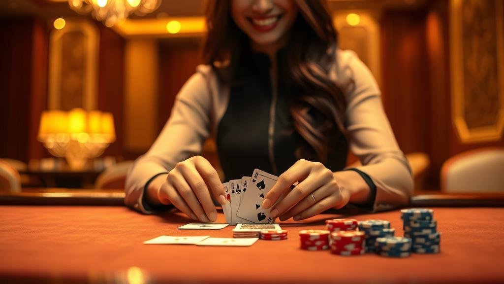 ตัวอย่างเค้าไพ่สองตัดในเกมบาคาร่า