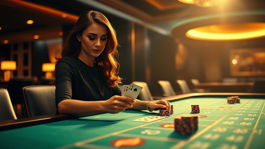 หน้าจอเกมบาคาร่าสดพร้อมตัวเลือกการเดิมพัน