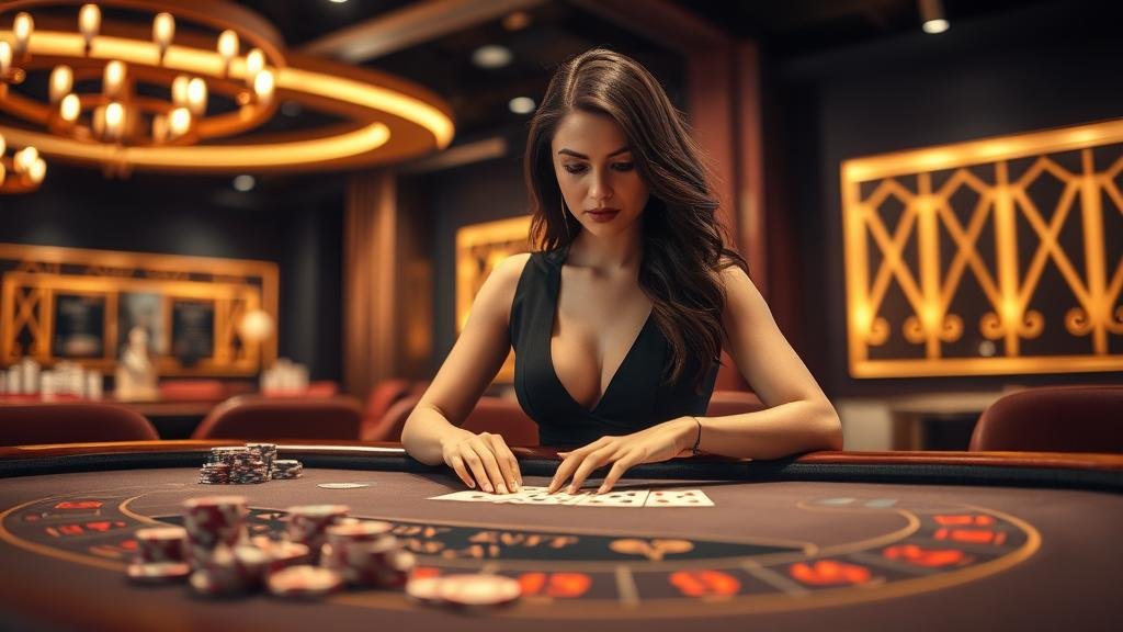 หน้าจอคอมพิวเตอร์แสดงผลเกมบาคาร่าสด