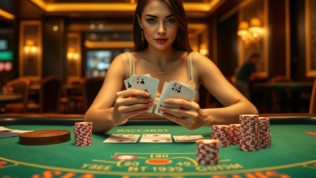 หน้าจอเกมบาคาร่าออนไลน์บนแท็บเล็ต