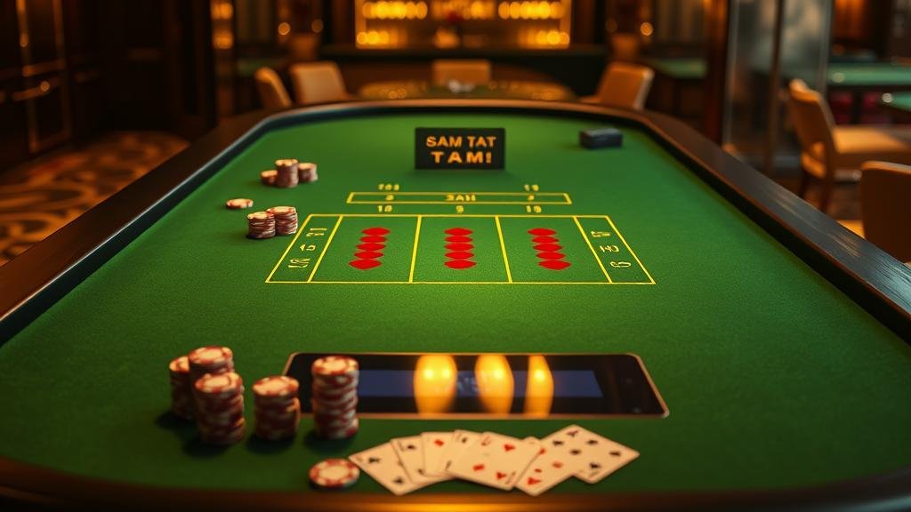 การเล่นบาคาร่าบนแท็บเล็ตด้วยเค้าไพ่สามตัด