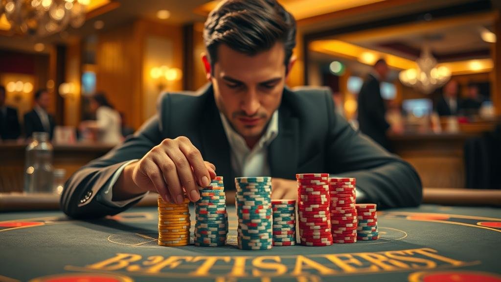 กราฟแสดงการแบ่งสัดส่วนงบประมาณในการเล่นบาคาร่า