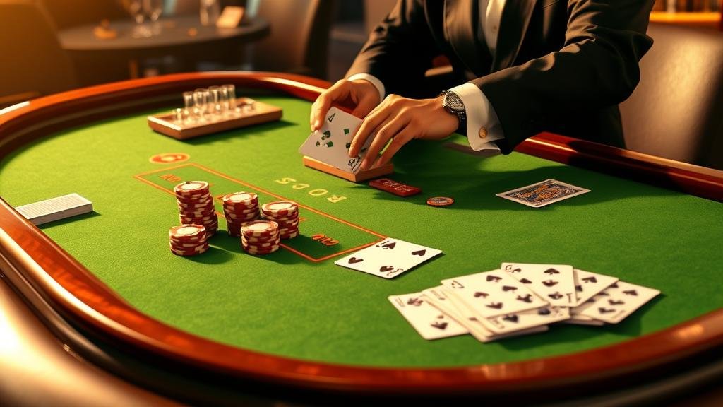 หน้าจอแท็บเล็ตแสดงเค้าไพ่บาคาร่า