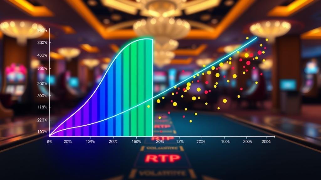การแสดงผล RTP และ Volatility บนหน้าจอเกมสล็อต Evoplay