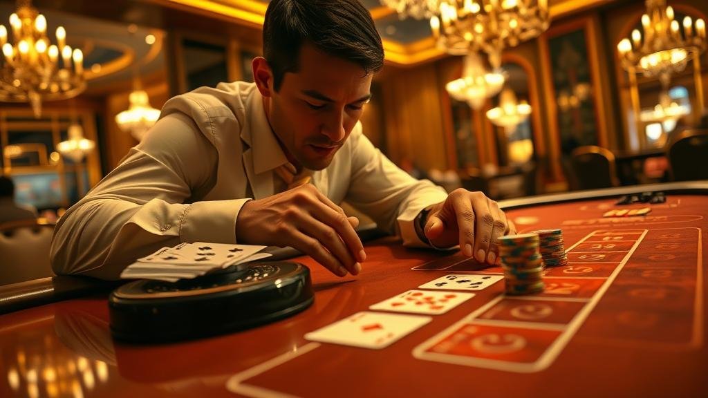 ตัวอย่างเค้าไพ่สามตัดและเค้าไพ่มังกรในบาคาร่า