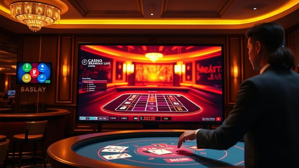 โต๊ะบาคาร่าสดพร้อมดีลเลอร์และชิปเดิมพัน