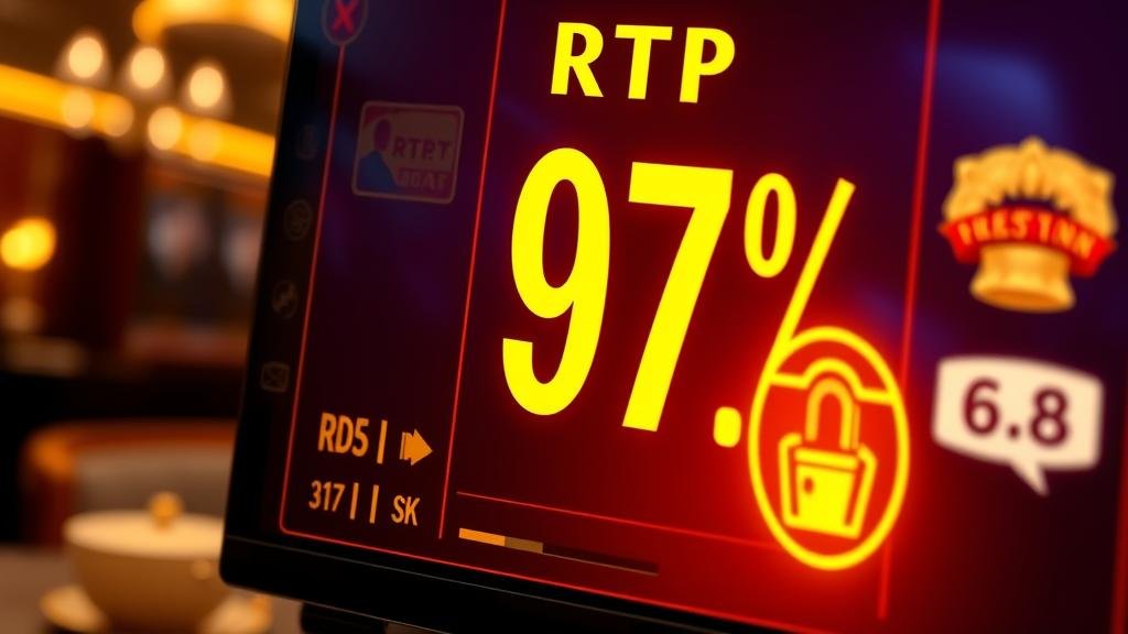 หน้าจอแสดงข้อมูล RTP และความผันผวนของสล็อต