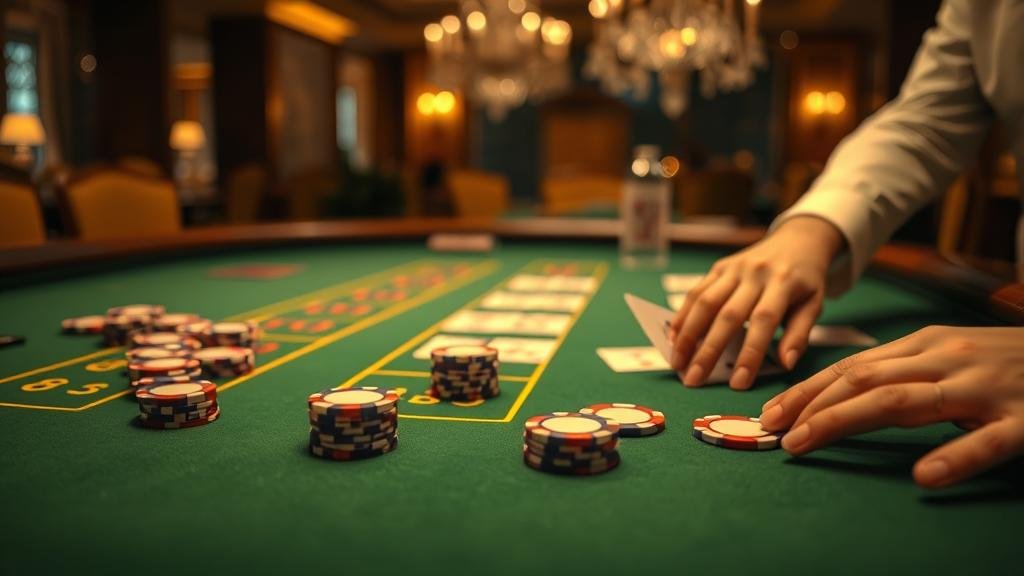 ตัวอย่างการแสดงผลเค้าไพ่บาคาร่าสองตัดบนหน้าจอ