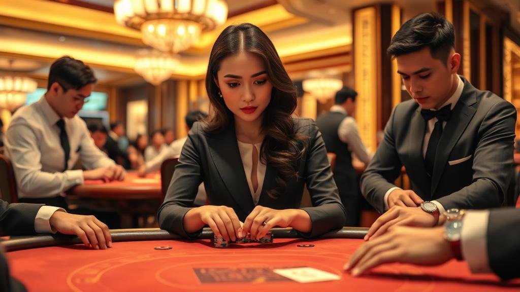 หน้าจอเกมบาคาร่าแสดงสถิติและตัวเลือกการเดิมพัน