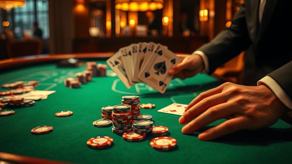 นักพนันกำลังเล่นบาคาร่าอย่างมีสติ