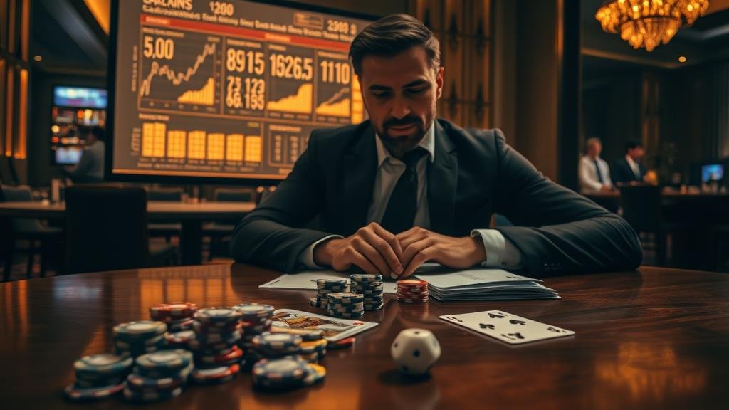 กราฟแสดงการทำกำไรแบบบันไดเงินในบาคาร่า