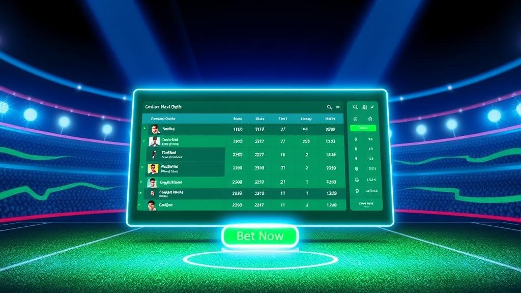 นักฟุตบอลกำลังเตะลูกบอลพร้อมแสดงอัตราต่อรองสด