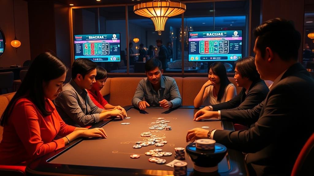 หน้าจอแสดงเค้าไพ่บาคาร่าแบบมังกรและปิงปอง