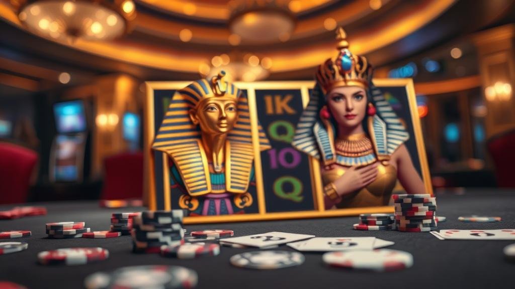 มือใหม่กำลังเล่นสล็อตธีมอียิปต์บนมือถือ