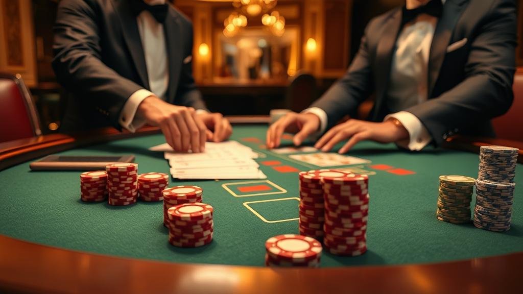 หน้าจอแสดงผลเค้าไพ่บาคาร่าบนแท็บเล็ต